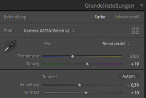 Grundeinstellungen Lightroom